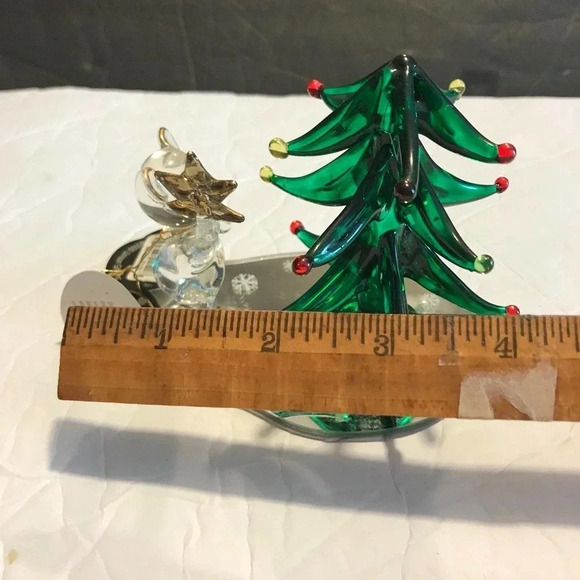 Vintage Hand-Sculpture Glass Christmas tree decorative  22Kt Gold made in 2000 - Picture 3 of 7